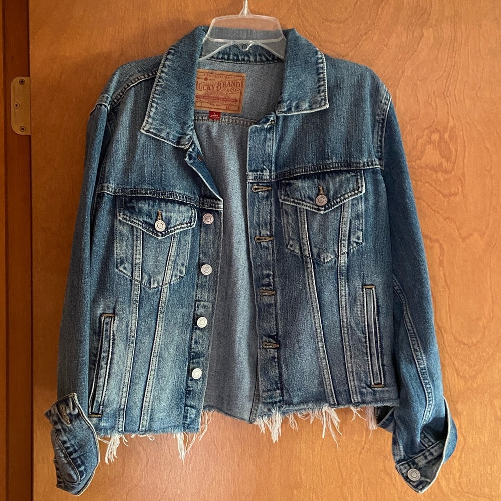 Light Wash Distressed Denim Jacket